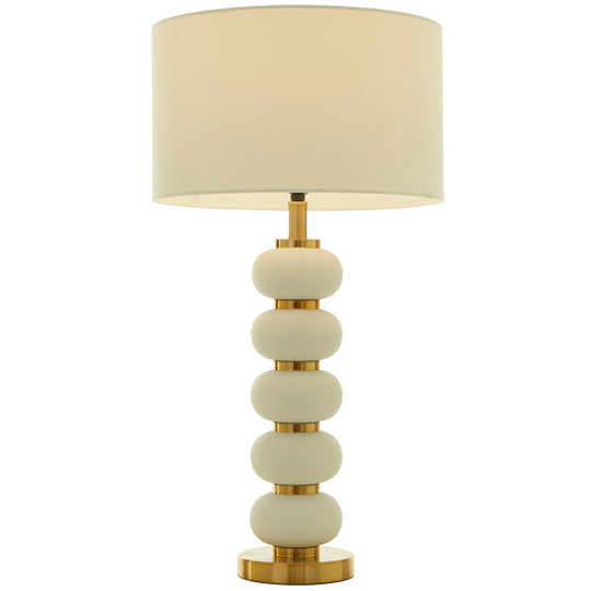 Metal Orbs Style Base Table Lamp with Drum Shade