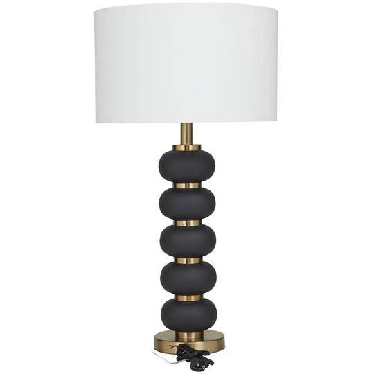 Metal Orbs Style Base Table Lamp with Drum Shade