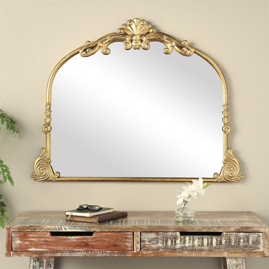 Metal Ornate Arched Baroque Wall Mirror