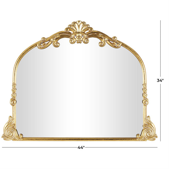 Metal Ornate Arched Baroque Wall Mirror