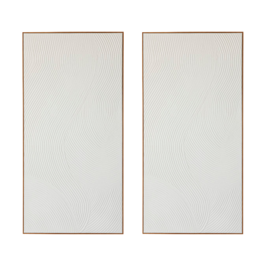 Geometric Art Deco Waved Line Art Set, 47"