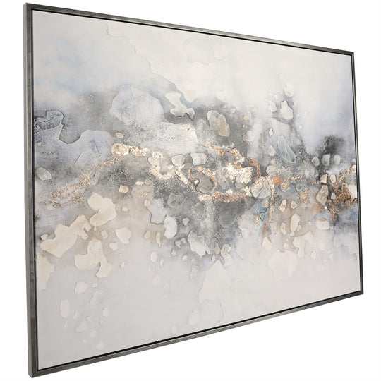 Multi Colored Watercolor Abstract XL Art with Gold Foil Accents