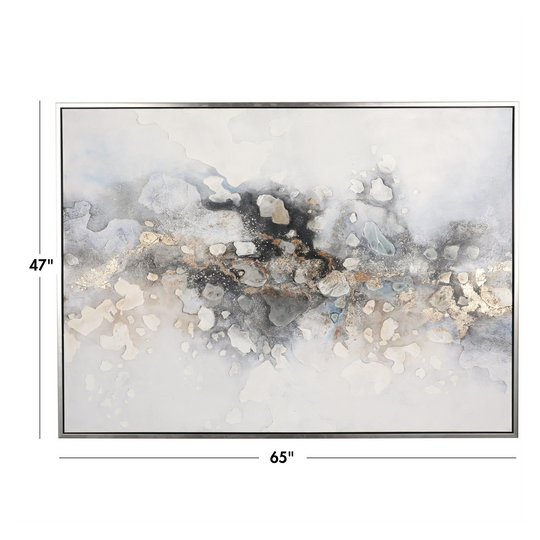 Multi Colored Watercolor Abstract XL Art with Gold Foil Accents