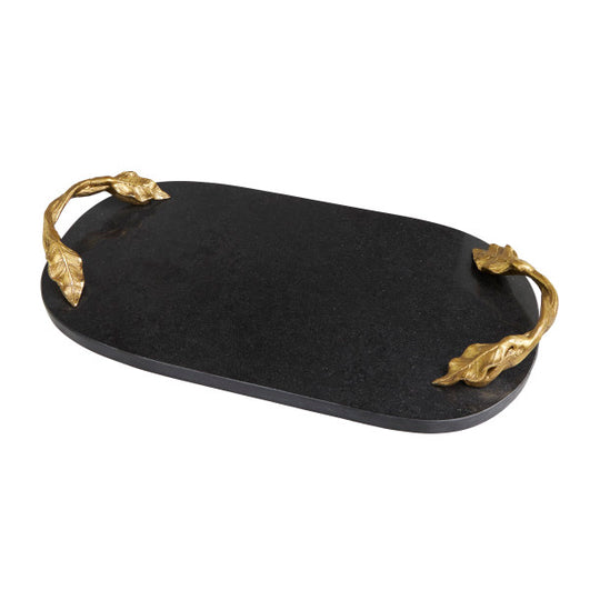 Marble Tray with Gold Leaf Handles