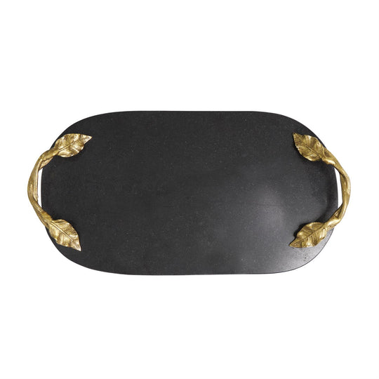 Marble Tray with Gold Leaf Handles