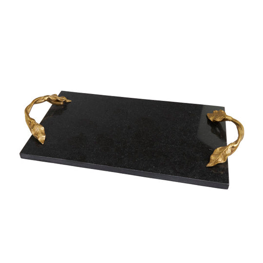 Marble Tray with Gold Leaf Handles