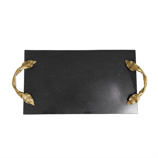 Marble Tray with Gold Leaf Handles