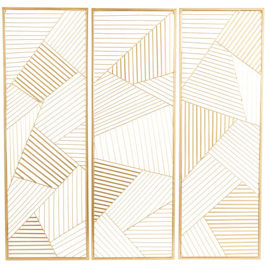 3D Geometric Metal Wall Art Set