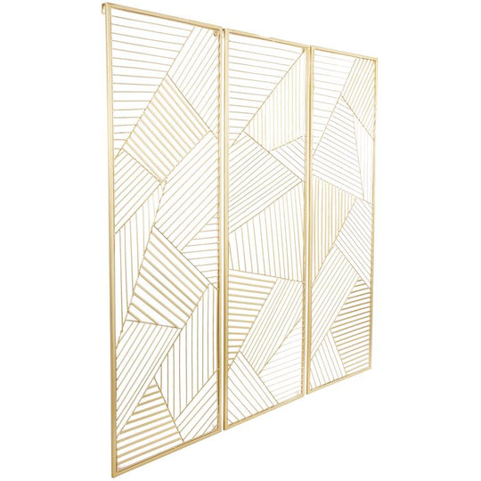 3D Geometric Metal Wall Art Set