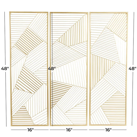 3D Geometric Metal Wall Art Set
