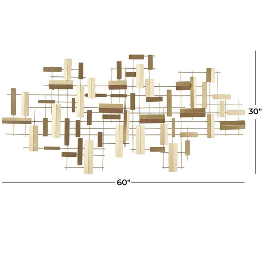 3D Wide Geometric Grid Wall Art