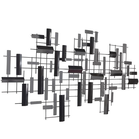 3D Wide Geometric Grid Wall Art