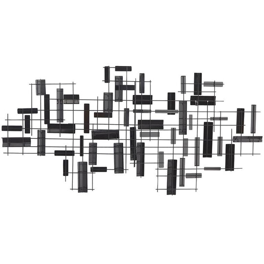 3D Wide Geometric Grid Wall Art