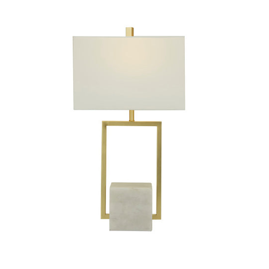 Marble Table Lamp with Square Shade