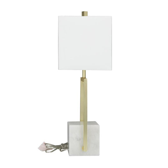 Marble Table Lamp with Square Shade