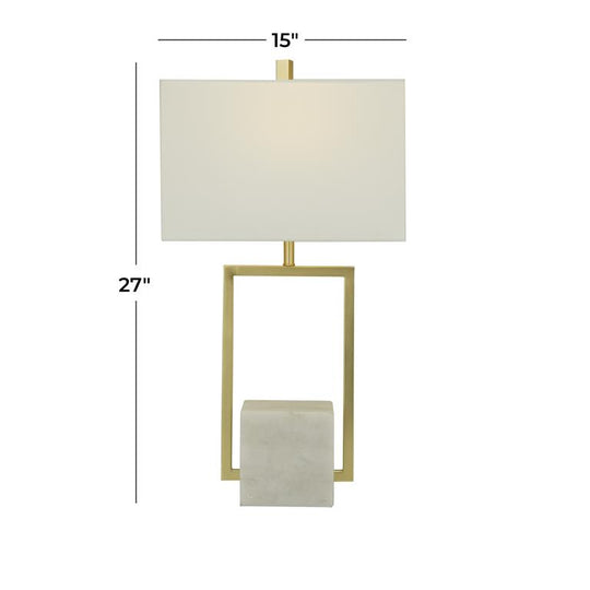 Marble Table Lamp with Square Shade