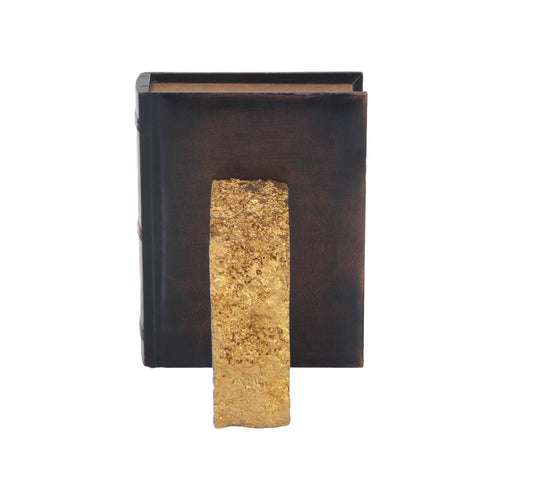 Geode Faux Marble Bookends Set with Gold Edges