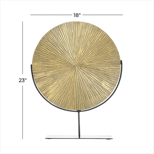 Starburst Carved Wooden Sculpture with Stand