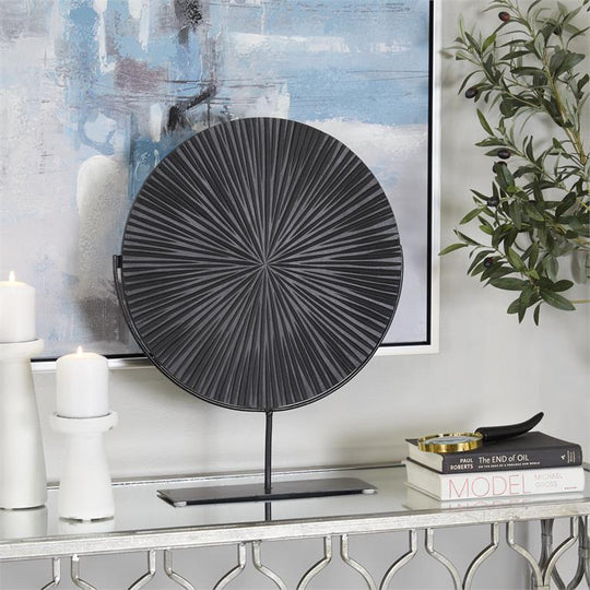 Starburst Carved Wooden Sculpture with Stand