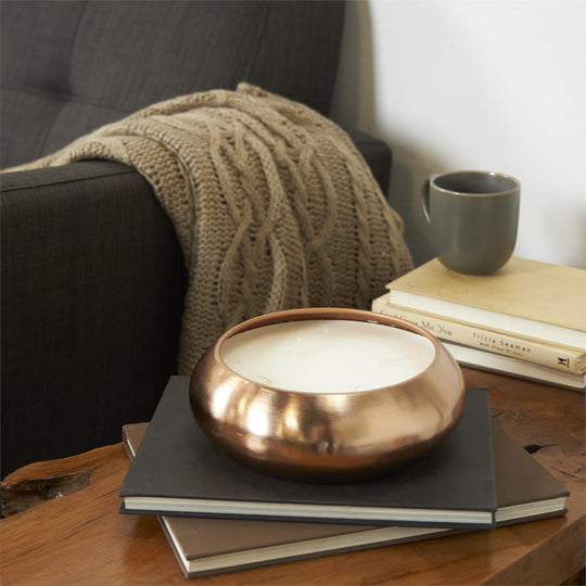 Large 4 Wick Scented Candle in Metal Bowl, 60 oz