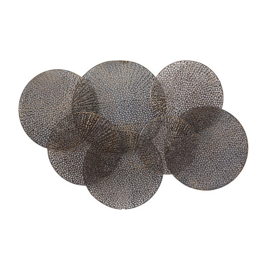 Distressed Overlapping Perforated Plates Wall Decor