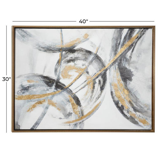 Abstract Motion Wall Art with Gold Frame Set