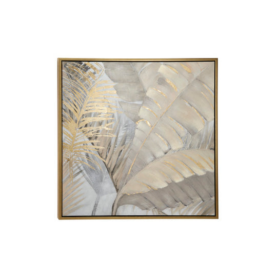 Gilded Palm Leaves Wall Art with Gold Frame