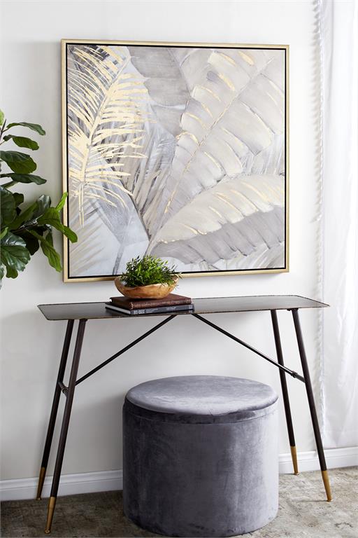 Gilded Palm Leaves Wall Art with Gold Frame