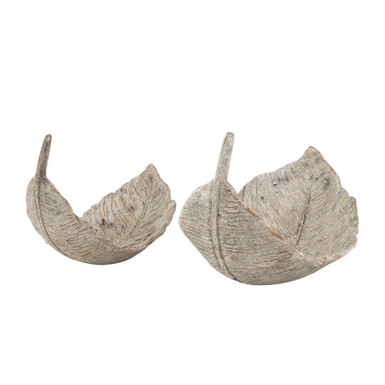 Rustic Textured Leaves Decorative Bowl Set