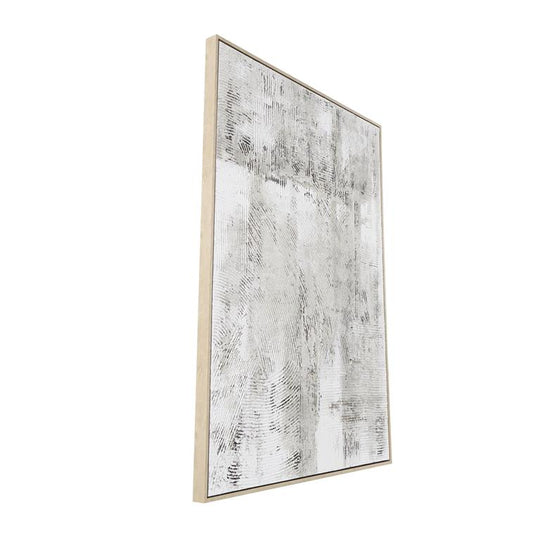 Distressed Abstract Textured Wall Art with Light Brown Frame