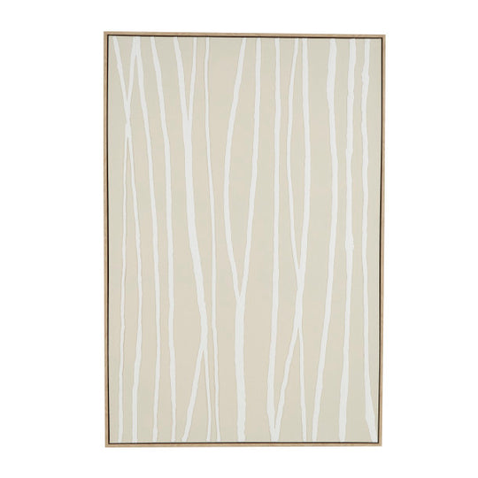 Abstract Lines Wall Art with Light Brown Frame