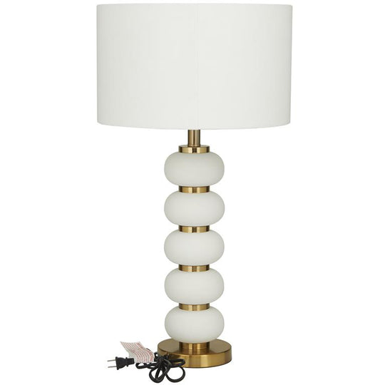 Metal Orbs Style Base Table Lamp with Drum Shade