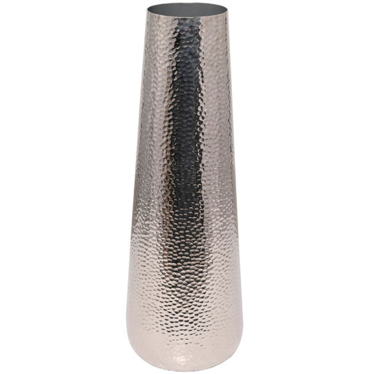 Tall Aluminum Hammered Floor Vase, 31"