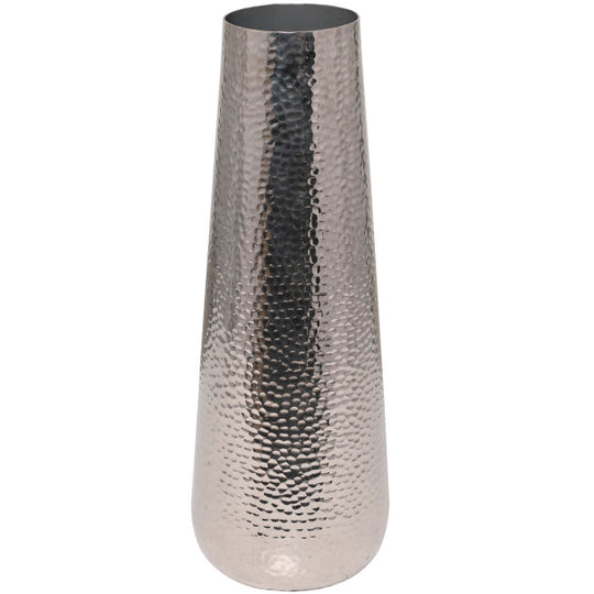 Tall Aluminum Hammered Floor Vase, 25"