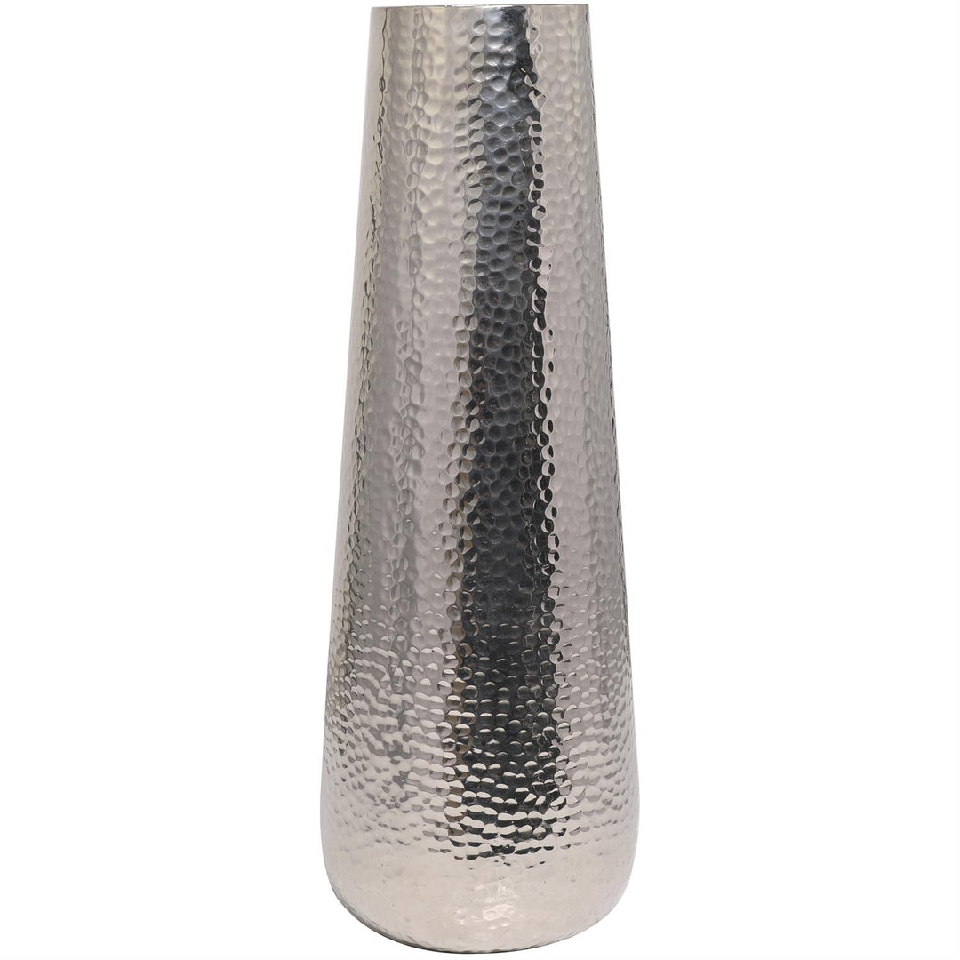 Tall Aluminum Hammered Floor Vase, 25"