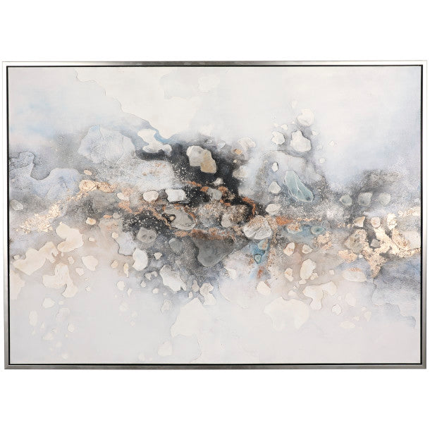 Multi Colored Watercolor Abstract XL Art with Gold Foil Accents