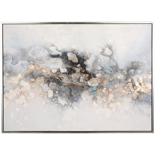 Multi Colored Watercolor Abstract XL Art with Gold Foil Accents
