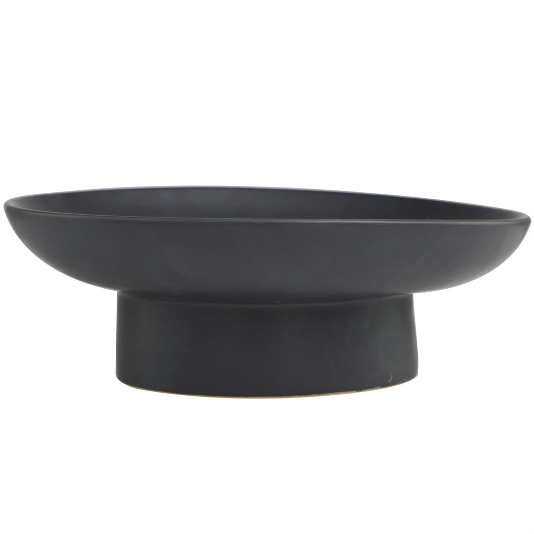 Wide Ceramic Bowl with Elevated Base