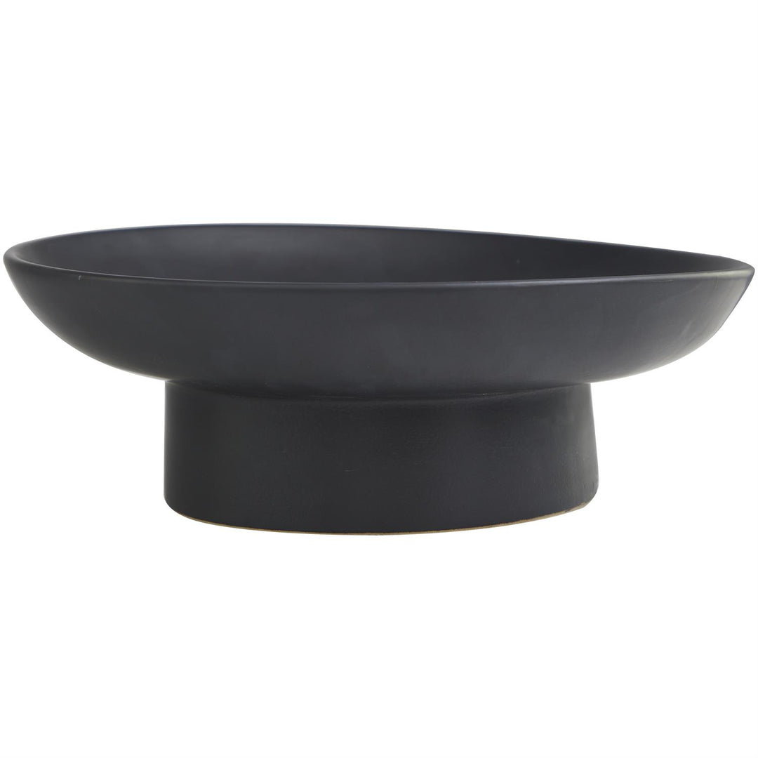 Wide Ceramic Bowl with Elevated Base