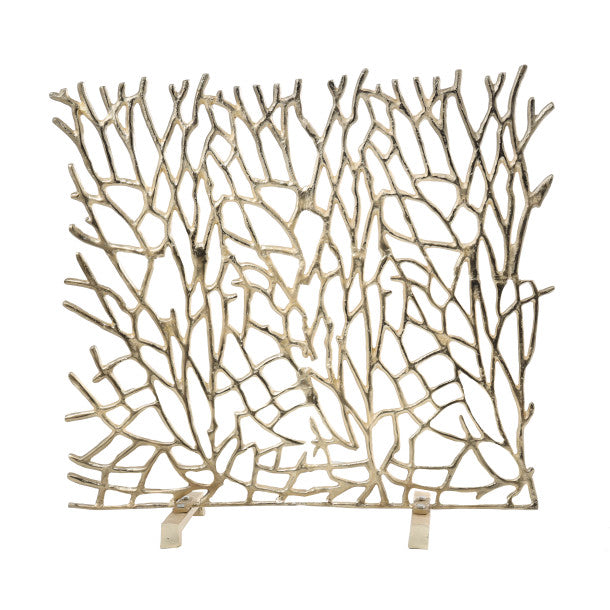 Coral Inspired Metal Fireplace Screen