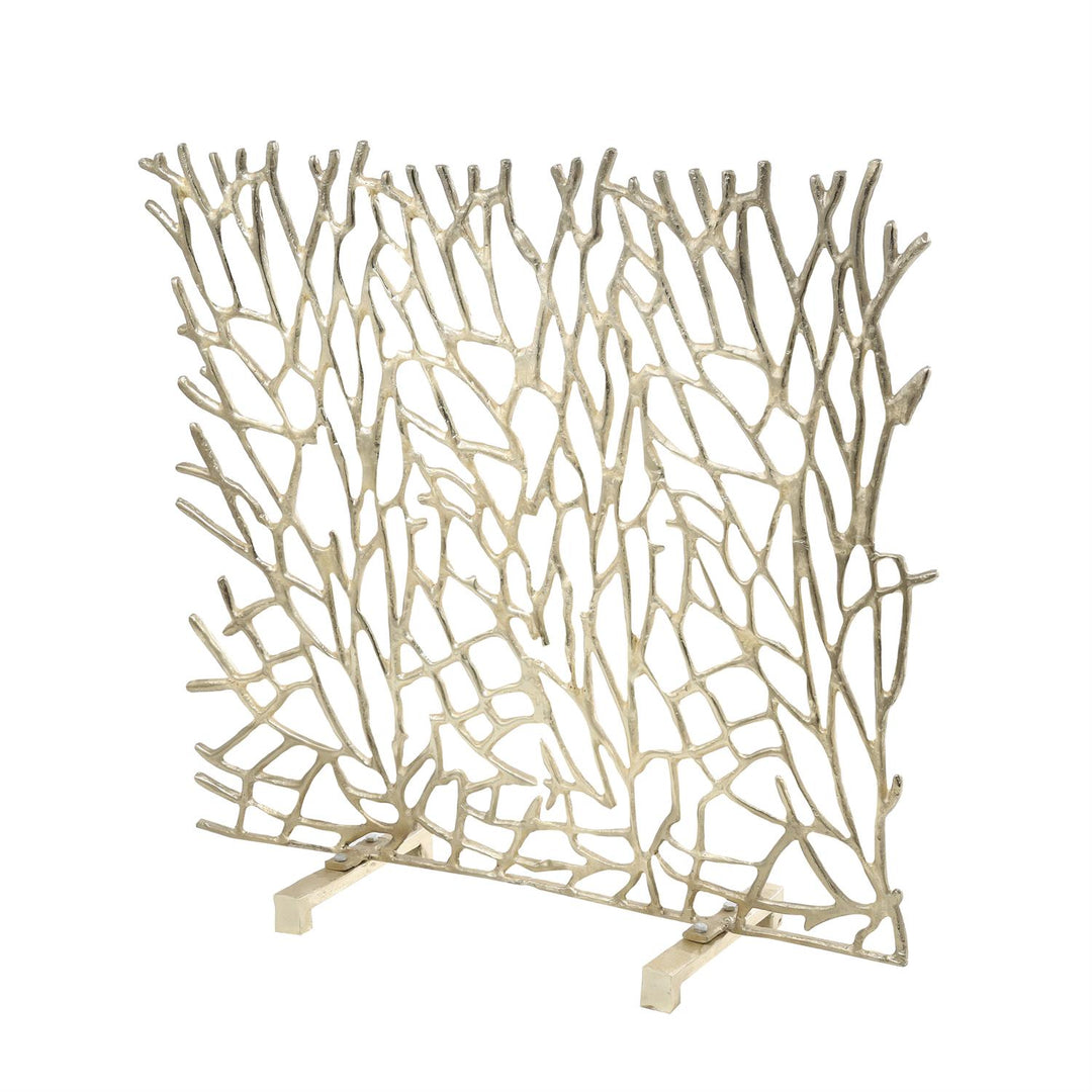 Coral Inspired Metal Fireplace Screen