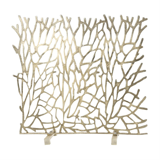 Coral Inspired Metal Fireplace Screen