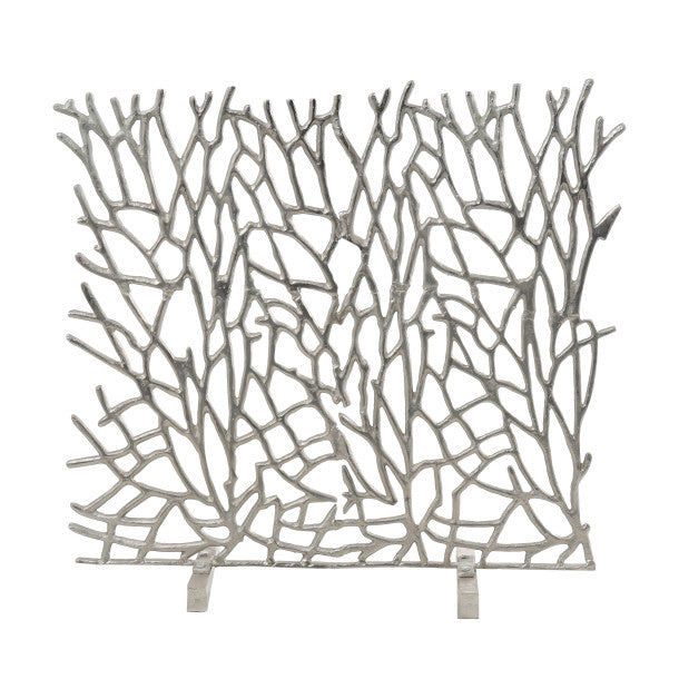 Coral Inspired Metal Fireplace Screen