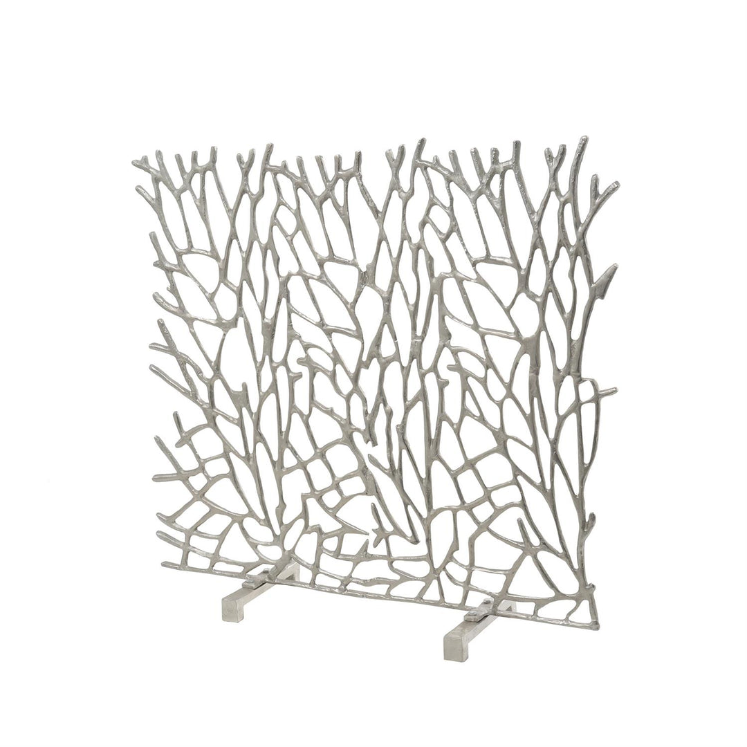 Coral Inspired Metal Fireplace Screen