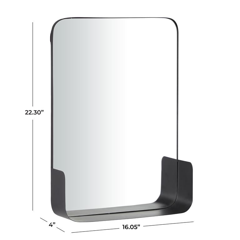 Metal Wall Mirror with Shelf