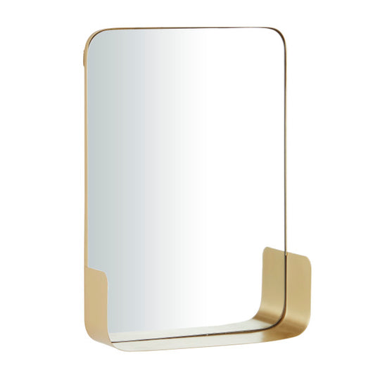 Metal Wall Mirror with Shelf