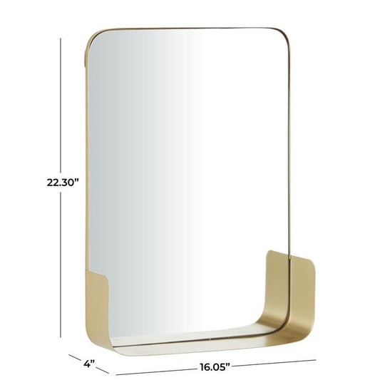 Metal Wall Mirror with Shelf