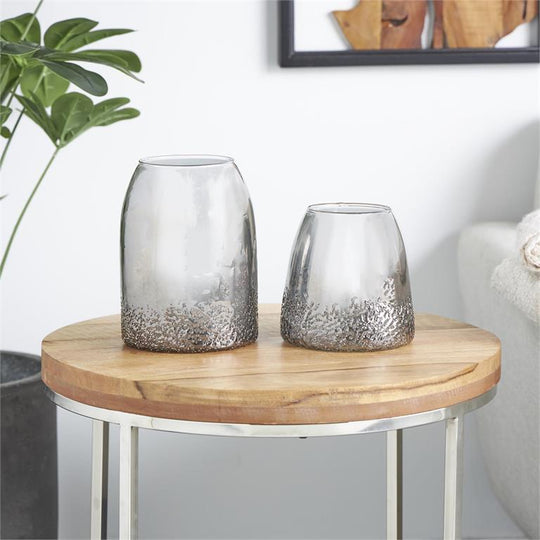 Glass Textured Vase Set