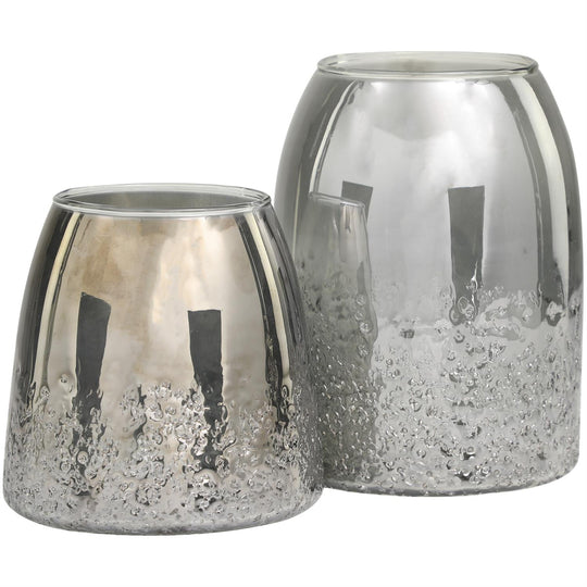 Glass Textured Vase Set