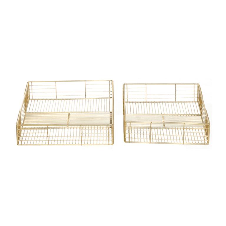 Rectangular Metal Wire Tray Set